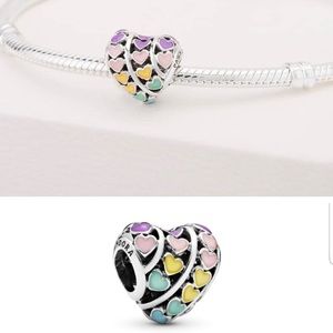 Pandora Rainbow Heart Charm